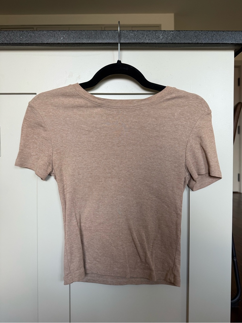 Zara Short Sleeve Crewneck Tee in Light Mauve